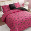 Solid Plush Reversible Cheetah Bows Comforter Set Solid Plush Reversible Cheetah Bows Comforter Set