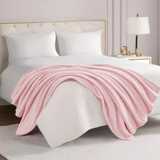 Solid Plush Throw Blanket