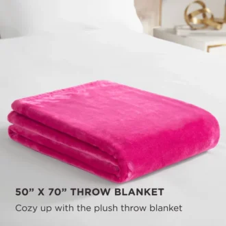 Solid Plush Throw Blanket