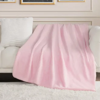 Solid Rabbit Mink Faux Fur Throw Blanket Solid Rabbit Mink Faux Fur Throw Blanket