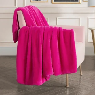 Solid Rabbit Mink Faux Fur Throw Blanket Solid Rabbit Mink Faux Fur Throw Blanket