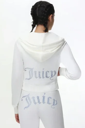Technicolor Customizable Big Bling Velour Hoodie
