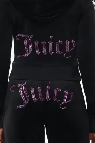 Technicolor Customizable Big Bling Velour Hoodie