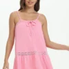 Towel Terry Lace Trim Tiered Dress Towel Terry Lace Trim Tiered Dress