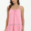 Towel Terry Lace Trim Tiered Dress Towel Terry Lace Trim Tiered Dress