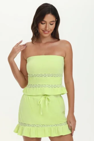 Towel Terry Lace Trim Tube Top Towel Terry Lace Trim Tube Top