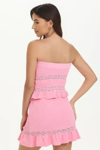 Towel Terry Lace Trim Tube Top Towel Terry Lace Trim Tube Top