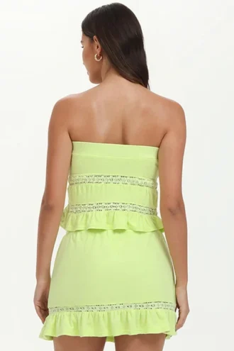 Towel Terry Lace Trim Tube Top Towel Terry Lace Trim Tube Top