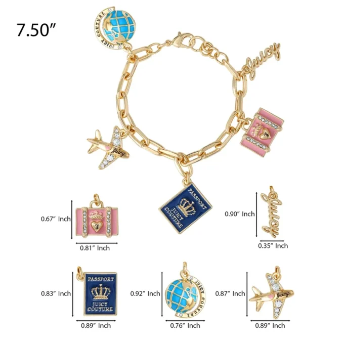 Travel Icons Charm Bracelet