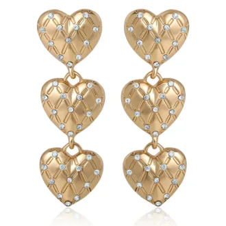 Triple Heart Drop Earrings