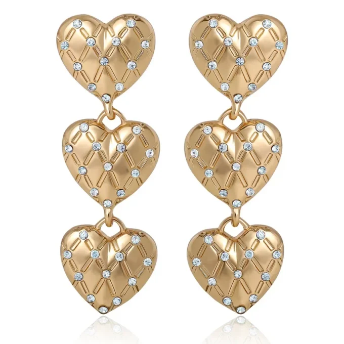 Triple Heart Drop Earrings Triple Heart Drop Earrings