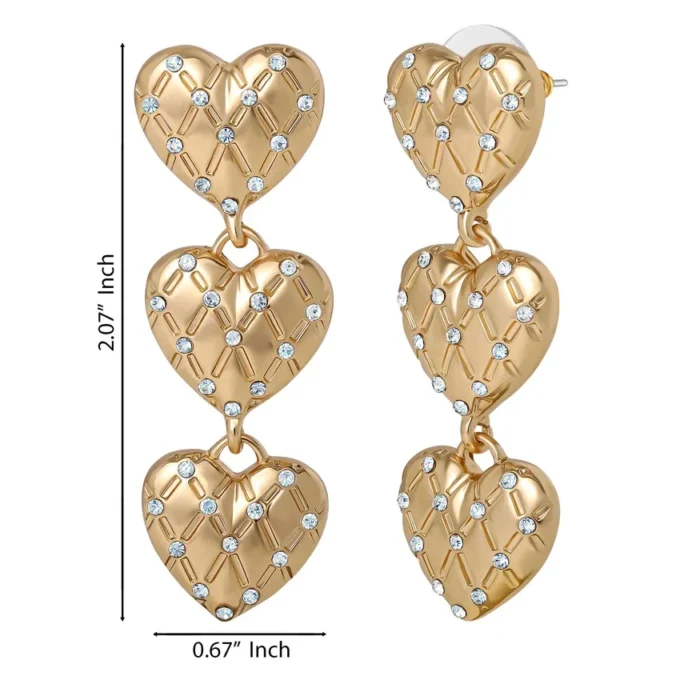 Triple Heart Drop Earrings Triple Heart Drop Earrings