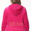 Wifey Customizable Big Bling Velour Hoodie Wifey Customizable Big Bling Velour Hoodie