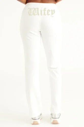 Wifey Customizable Big Bling Velour Track Pants